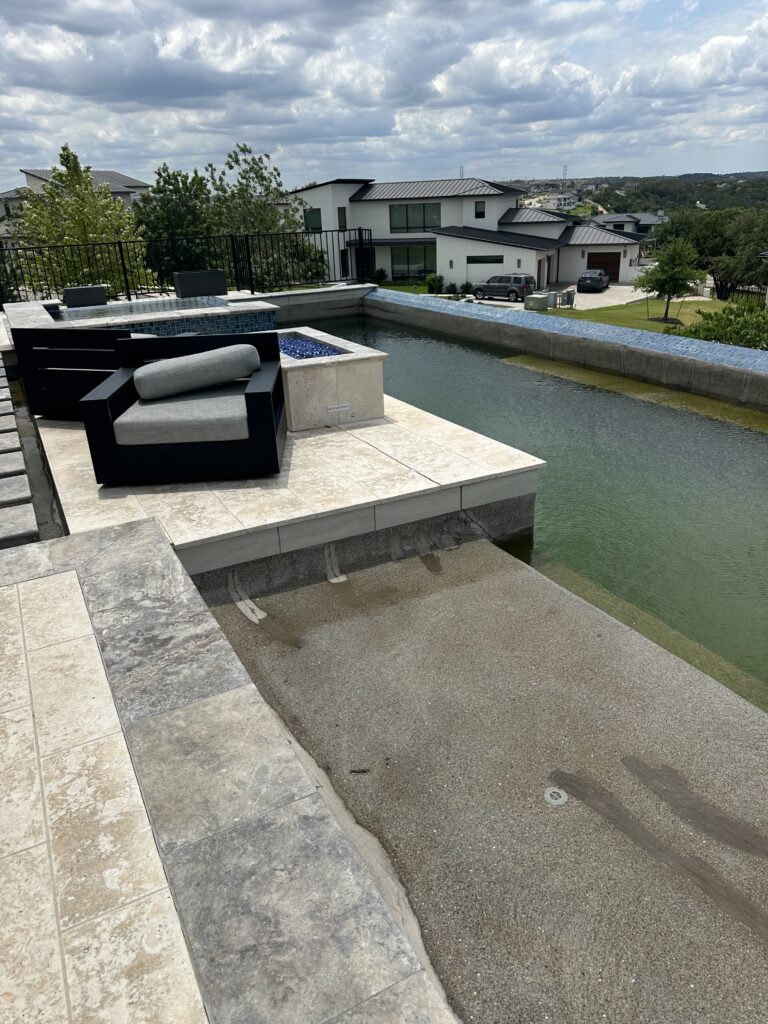 ASR spider cracking in a gunite swimming pool shell in Austin Texas